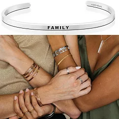 MANTRABAND 美國悄悄話 FAMILY 永遠的家人與支持 銀色手環