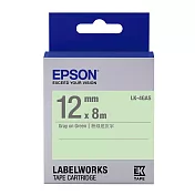 EPSON 原廠標籤帶 淡彩系列 LK-4GAS 12mm 綠底灰字