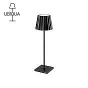 【義大利UBIQUA】Plisse 百褶現代風USB充電式檯燈- 純黑