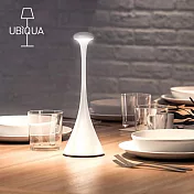 【義大利UBIQUA】Pinup 摩登曲線風USB充電式檯燈(大款)- 純白