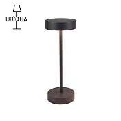 【義大利UBIQUA】Standy 極簡工業風USB充電式檯燈(大款)- 純黑