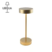 【義大利UBIQUA】Standy 輕奢工業風USB充電式檯燈(大款)-香檳金