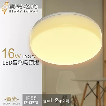 【寶島之光】16W LED 蛋糕吸頂燈(白光/自然光/黃光) Y6S16 黃光
