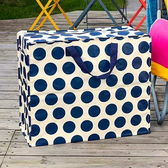 《Rex LONDON》環保搬家收納袋(藍波點) | 購物袋 環保袋 收納袋 手提袋 棉被袋