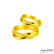 J’code真愛密碼金飾 愛情交會黃金成對戒指