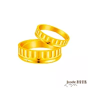 J’code真愛密碼金飾 年輪黃金成對戒指