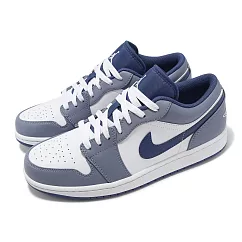 Nike 休閒鞋 Air Jordan 1 Low 男鞋 白 藍 皮革 AJ1 低筒 一代 喬丹 553558─414