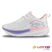 【LOTTO 義大利】女 寬楦超速跑輕量極避震跑鞋- 23cm  白/粉紫