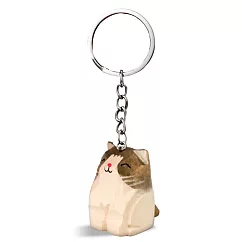OPretty 歐沛媞 手作木頭鑰匙圈吊飾─多款可選 英短毛貓