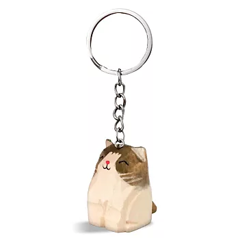 OPretty 歐沛媞 手作木頭鑰匙圈吊飾-多款可選 英短毛貓