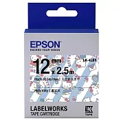 EPSON 原廠標籤帶 Kitty系列 LK-4LBY 12mm 天空藍底黑字