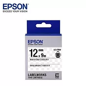 EPSON 原廠標籤帶 高黏性系列 LK-4TBW 12mm 透明底黑字