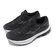 Mizuno 慢跑鞋 Wave Skyrise 5 女鞋 黑 白 高回彈 緩衝 路跑 運動鞋 美津濃 J1GD2409-24