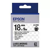 EPSON 原廠標籤帶 LK-5TBN 18mm 透明底黑字