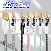 CITY BOSS馬卡龍 USB to Type-C 45W小夜燈充電傳輸線-120cm 灰色