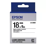 EPSON 原廠標籤帶 一般系列 LK-5WBN 18mm 白底黑字