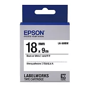 EPSON 原廠標籤帶 高黏性系列 LK-5WBW 18mm 白底黑字