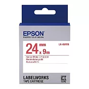 EPSON 原廠標籤帶 一般系列 LK-6WRN 24mm 白底紅字