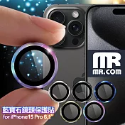 MR.COM for iPhone15 Pro 三眼 藍寶石鏡頭保護貼 石墨黑