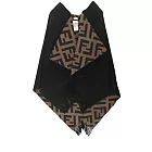 FENDI FF Logo 喀什米爾及羊毛雙面可用披肩/斗篷 (棕色/黑色)