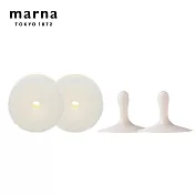 【日本Marna】日本製洗臉台清潔海綿(含吸盤)2件組(6*3CM)(原廠總代理) 白色2入