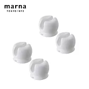 【日本Marna】日本製吸盤式牙刷架2件組(2入/組)(2.8*2.2CM)(原廠總代理) 白色