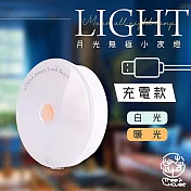 小樹屋-充電式圓形無極調光觸控LED小夜燈(1入) 黃光