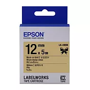 EPSON 原廠標籤帶 緞帶系列 LK-4KBK 12mm 金底黑字