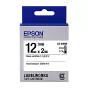 EPSON 原廠標籤帶 高耐熱系列 LK-4WBH 12mm 白底黑字
