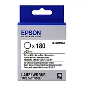 EPSON 原廠標籤帶 刀模標籤系列 LK-8WBWA 36mm 圓形模切白底黑字 (LW-Z900專用標籤帶)