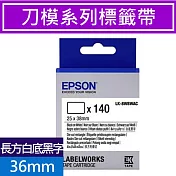 EPSON 原廠標籤帶 刀模標籤系列 LK-8WBWAC 36mm 長方形模切白底黑字 (LW-Z900專用標籤帶)