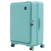 【SWICKY】28吋前開式全對色奢華旗艦旅行箱/行李箱(冰川藍) 28吋 冰川藍