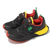 adidas x LEGO 慢跑鞋 LEGO Sport DNA EL K 中童 黑 紅 小朋友 聯名 魔鬼氈 HQ1311