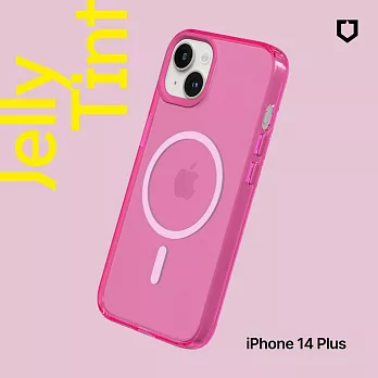 犀牛盾 iPhone 14 Plus (6.7吋) JellyTint(MagSafe 兼容)磁吸透明防摔手機殼(抗黃終生保固)- 粉漾桃