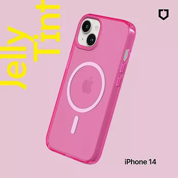 犀牛盾 iPhone 14 (6.1吋) JellyTint(MagSafe 兼容)磁吸透明防摔手機殼(抗黃終生保固)- 粉漾桃