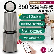 【LG樂金】PuriCare 360°變頻空氣清淨機(寵物版-雙層) AS101DBY0
