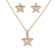 COACH 水鑽鑲飾星星造型項鍊+耳環組 (金色)