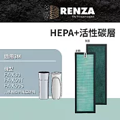 RENZA 適用3M靜炫款淨巧型靜音款空氣清淨機FA-X50T FA-X30 00UCRC-2 00UCF-2濾網