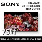 SONY BRAVIA 75吋 XRM-75X95L 日本製 4K HDR Mini LED 高畫質電視