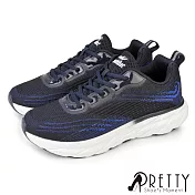 【Pretty】男 運動鞋 休閒鞋 綁帶 輕量 厚底 JP26.5 藍色