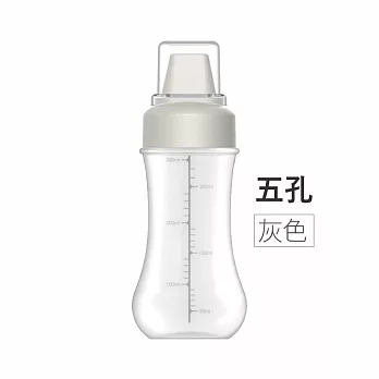 【E.dot】擠壓式分裝醬料瓶 -2入組 五孔灰