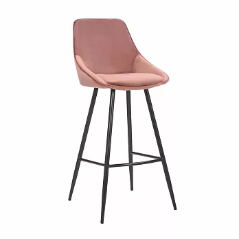 E-home Martin馬丁固定式流線吧檯椅-坐高67cm 3色可選 粉紅色