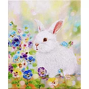 【玲廊滿藝】Miu.ch-三色堇裡的小兔子27x22cm