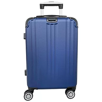 DF travel - SUNPLAY繽紛玩色TSA密碼鎖ABS拉鍊可加大靜音飛機輪20吋行李箱-共8色 深藍