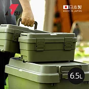 【日本RISU】TRUNK CARGO日本製可連結層疊組合式工具箱-6.5L- 軍綠