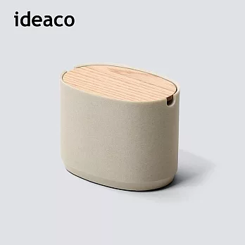 【日本ideaco】砂岩深型橢圓形收納盒(小)- 沙白