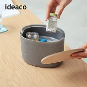 【日本ideaco】砂岩深型橢圓形收納盒(小)- 沙灰
