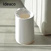 【日本ideaco】摩登圓形家用垃圾桶(附蓋)-6L- 白