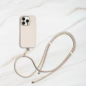 UNIQ  iPhone 15 Pro COEHL Creme 質感可磁吸棉繩掛繩兩用手機殼 米色