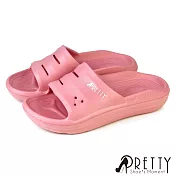 【Pretty】男女 女大尺碼 拖鞋 浴室拖鞋 防水拖鞋 輕量 厚底 一體成形 室內室外 海灘 台灣製 EU40 粉紅色